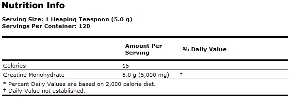 For continuous use beyond 28 days, use one serving daily. Creatine may be 