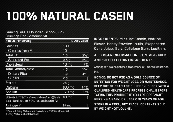 Optimum Nutrition Casein Natural Review | Besto Blog